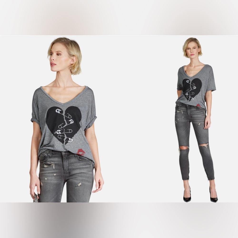 Lauren Moshi BRIXTON SAFETY PIN HEART